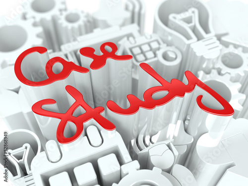 Illustration: Case Study Concept on White Background. Case Study Concept on White Background.