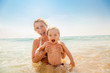 bathing family