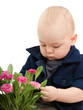 The little boy with flowers