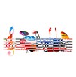 Colorful music instruments background
