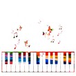 Vector: Colorful piano vector background with butterflies Colorful piano vector background with butterflies