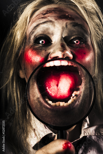 Photo: Dark and scary horror face. Evil laugh Dark and scary horror face. Evil laugh