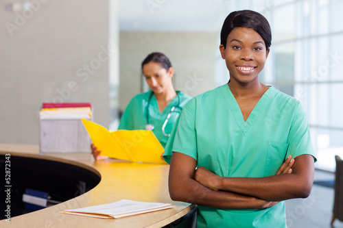 Photo: Nurse at work station Nurse at work station