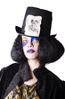 Woman in joker costume