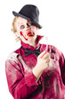 Rotten woman with toothbrush