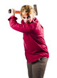 Evil dead zombie swinging axe