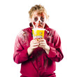 Zombie woman with popcorn