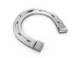 Illustration: Single scratched silver horseshoe Single scratched silver horseshoe