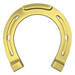 Illustration: Single scratched golden horseshoe Single scratched golden horseshoe