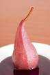 Photo: Pear poached in red wine. Pear poached in red wine.