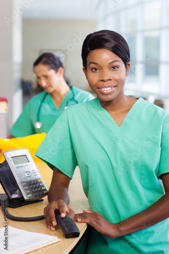 Photo: Nurse at work station Nurse at work station