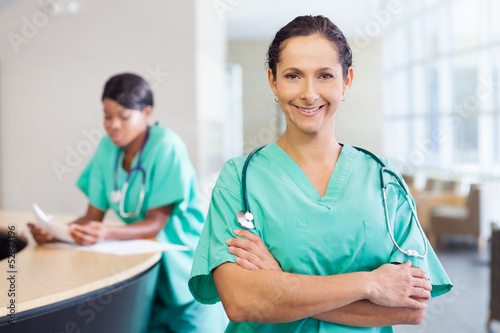 Photo: Nurse at work station Nurse at work station