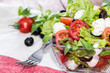 Photo: Bowl with fresh Tomato-Mozzarella Salad Bowl with fresh Tomato-Mozzarella Salad