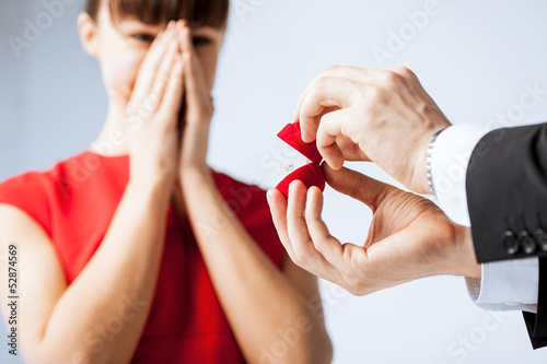 Photo: couple with wedding ring and gift box couple with wedding ring and gift box