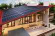 Solar panels on the roof of the house