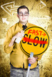 Worker showing sign to fast track productivity
