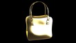 Gold bag with long handles