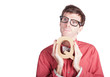Photo: Businessman holding Q for question Businessman holding Q for question