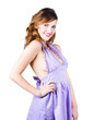 Stylish woman in purple dress