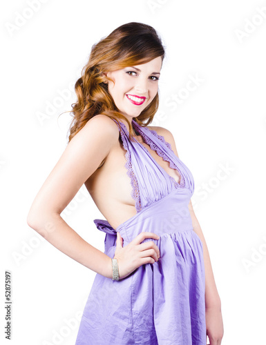 Photo: Stylish woman in purple dress Stylish woman in purple dress
