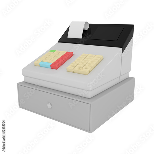 Illustration: Cash Register isolated on white Cash Register isolated on white