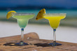 Classic and pineapple margarita cocktails at Philippines beach
