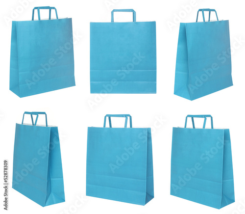 Photo: Various blue shopping bags Various blue shopping bags