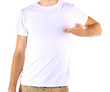 Photo: T-shirt on young man isolated on white T-shirt on young man isolated on white