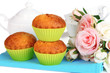 Sweet cupcakes close up