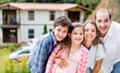 Family outside their house