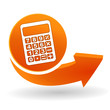 calculatrice sur bouton web orange