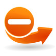 moins sur bouton web orange