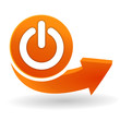 marche arret sur bouton web orange