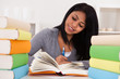 Portrait Of Young Woman Studying