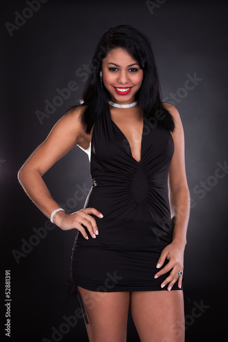 Photo: Young Woman In Elegant Dress Young Woman In Elegant Dress