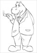 Vector: Outline illustration of a hippopotamus smoking a cigar Outline illustration of a hippopotamus smoking a cigar