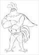 Vector: Outline illustration of super rooster Outline illustration of super rooster