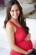 Pregnant Woman Sitting On Sofa