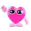 Pink heart waves hello