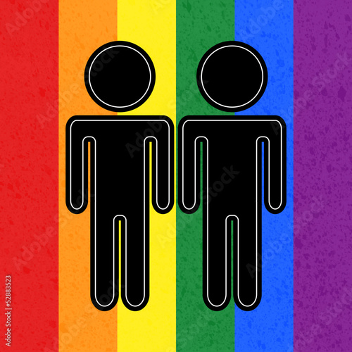 Vector: Two men in love LGBT card Two men in love LGBT card