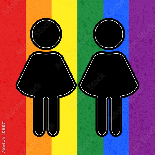 Vector: Two women in love LGBT card Two women in love LGBT card