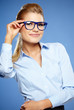 business woman in glasses