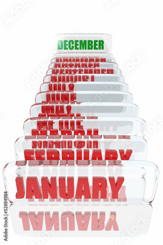 Illustration: December month in the calendar December month in the calendar