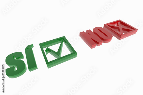 Illustration: Si and no choice symbols Si and no choice symbols