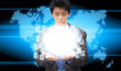 Photo: hand holding light ball hand holding light ball