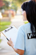 Charity Volunteer At Work On Street