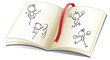 A book with a ribbon and images of kids dancing