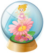 A fairy above the flower inside the dome