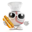 Baseball cooks a great hot dog