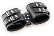 black professional handcuffs isolated on white background